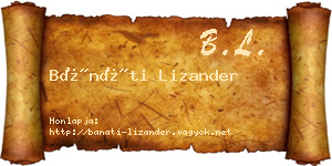Bánáti Lizander névjegykártya